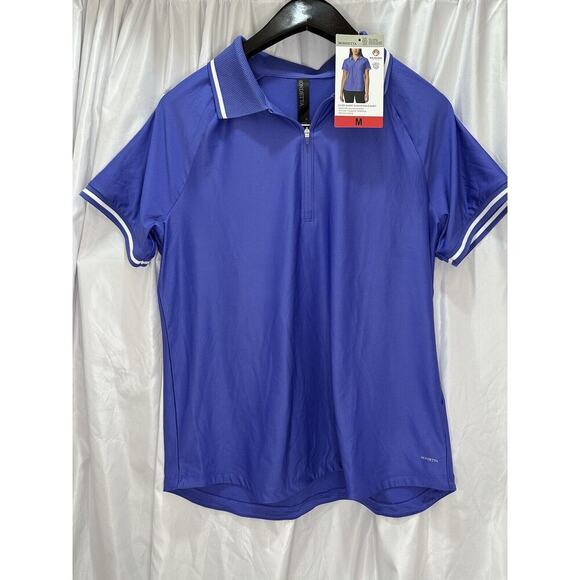 Mondetta Womens M Blue Collared Golf Pickleball Moisture-Wicking Short Sleeves - Picture 1 of 11